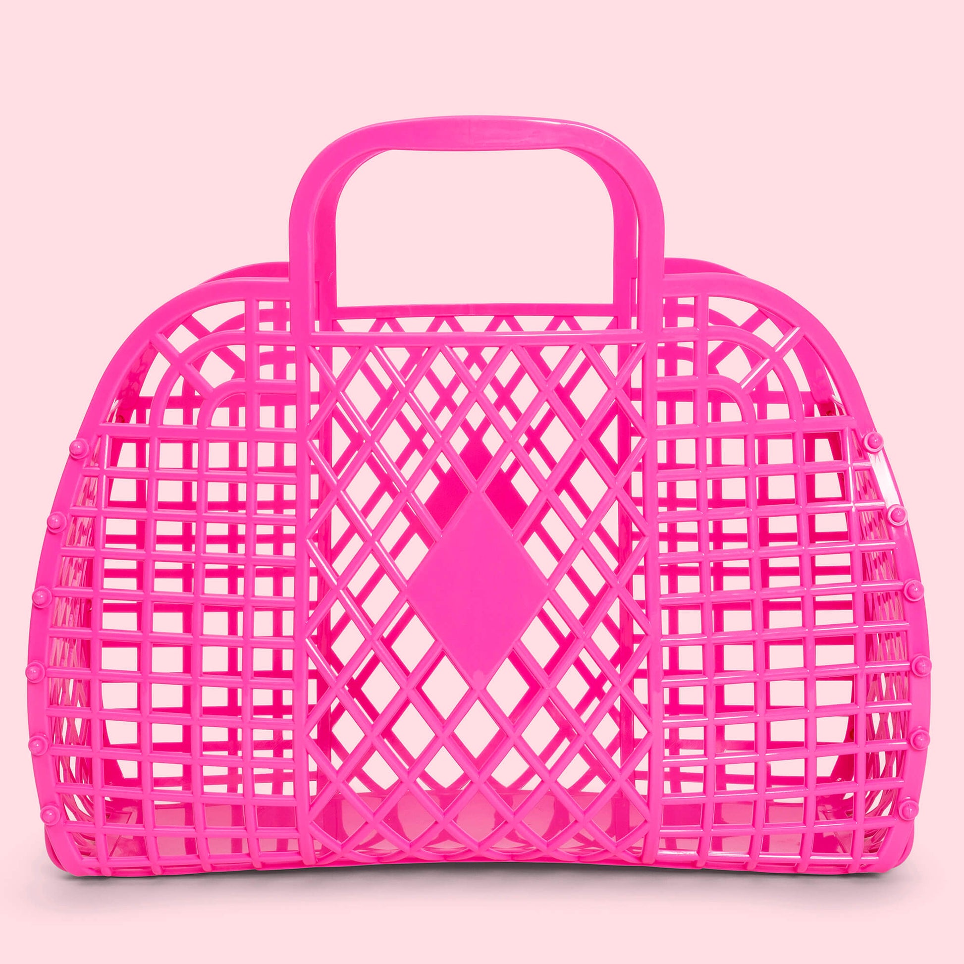 Retro Basket - Large Berry Pink - Rockamilly-Bags & Purses-Vintage