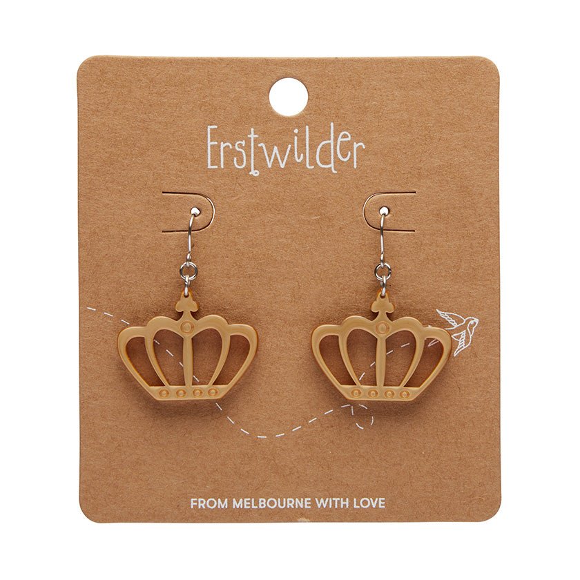 Royal Crown Drop Earrings - Gold - Rockamilly - Jewellery - Vintage