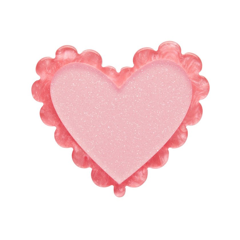 Scalloped Heart Mini Brooch - Rockamilly - Jewellery - Vintage