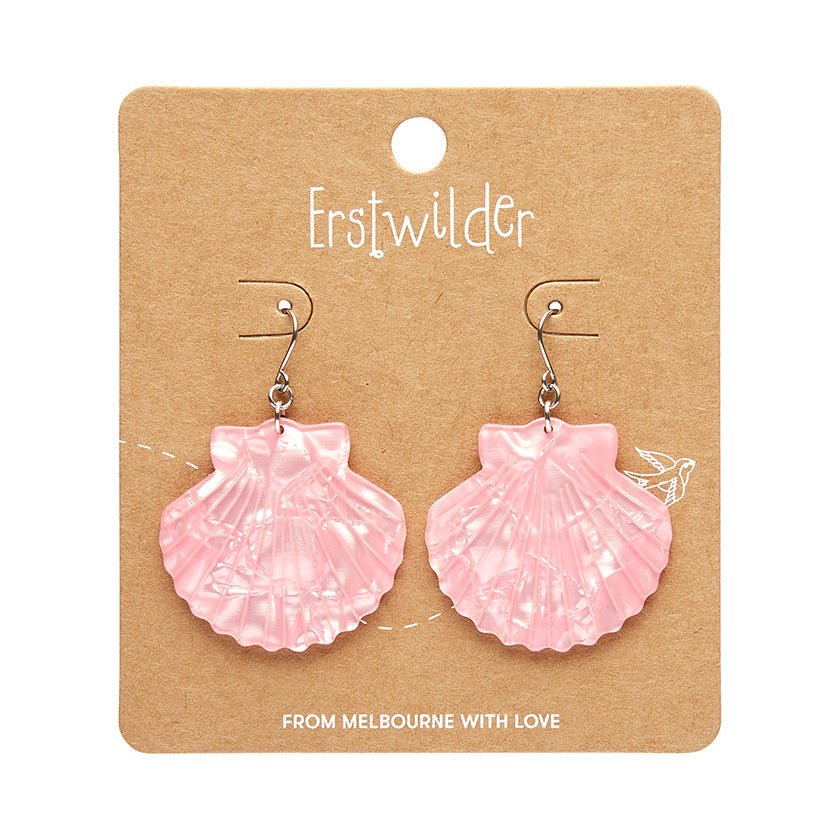 Sea Shell Drop Earrings - Pale Pink - Rockamilly - Jewellery - Vintage