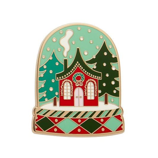Seasonal Snow Globe Enamel Pin - Rockamilly - Jewellery - Vintage