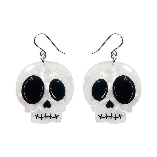 Skull Drop Earrings - White - Rockamilly - Jewellery - Vintage