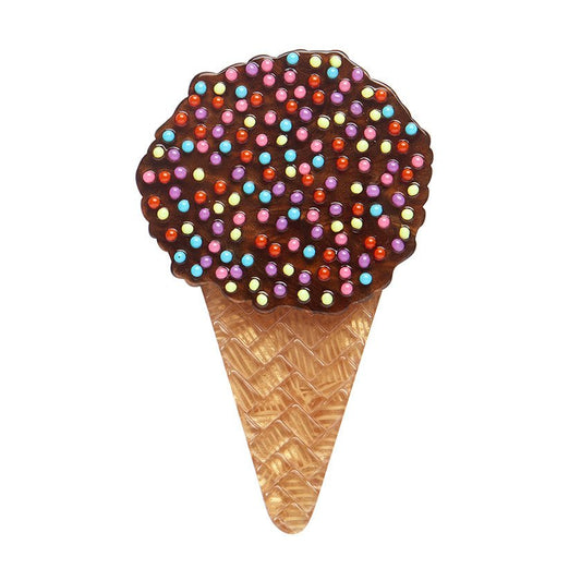 Sprinkles Ice Cream Cake Cone Brooch - Rockamilly - Jewellery - Vintage