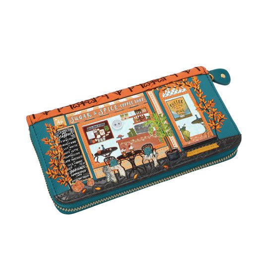 Sugar & Spice Coffee Shop - Large Ziparound Wallet - Rockamilly - Bags & Purses - Vintage