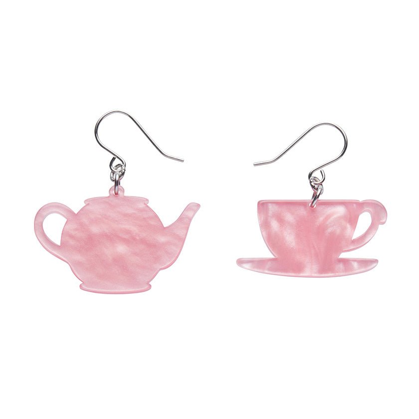 Tea Set Drop Earrings - Pink - Rockamilly - Jewellery - Vintage