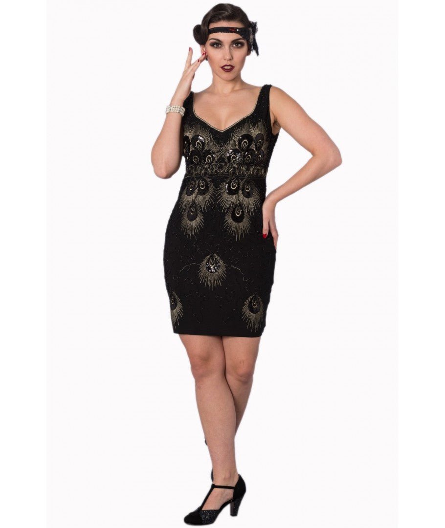 The Great Gatsby 20s Dress Black - Rockamilly-Dresses-Vintage