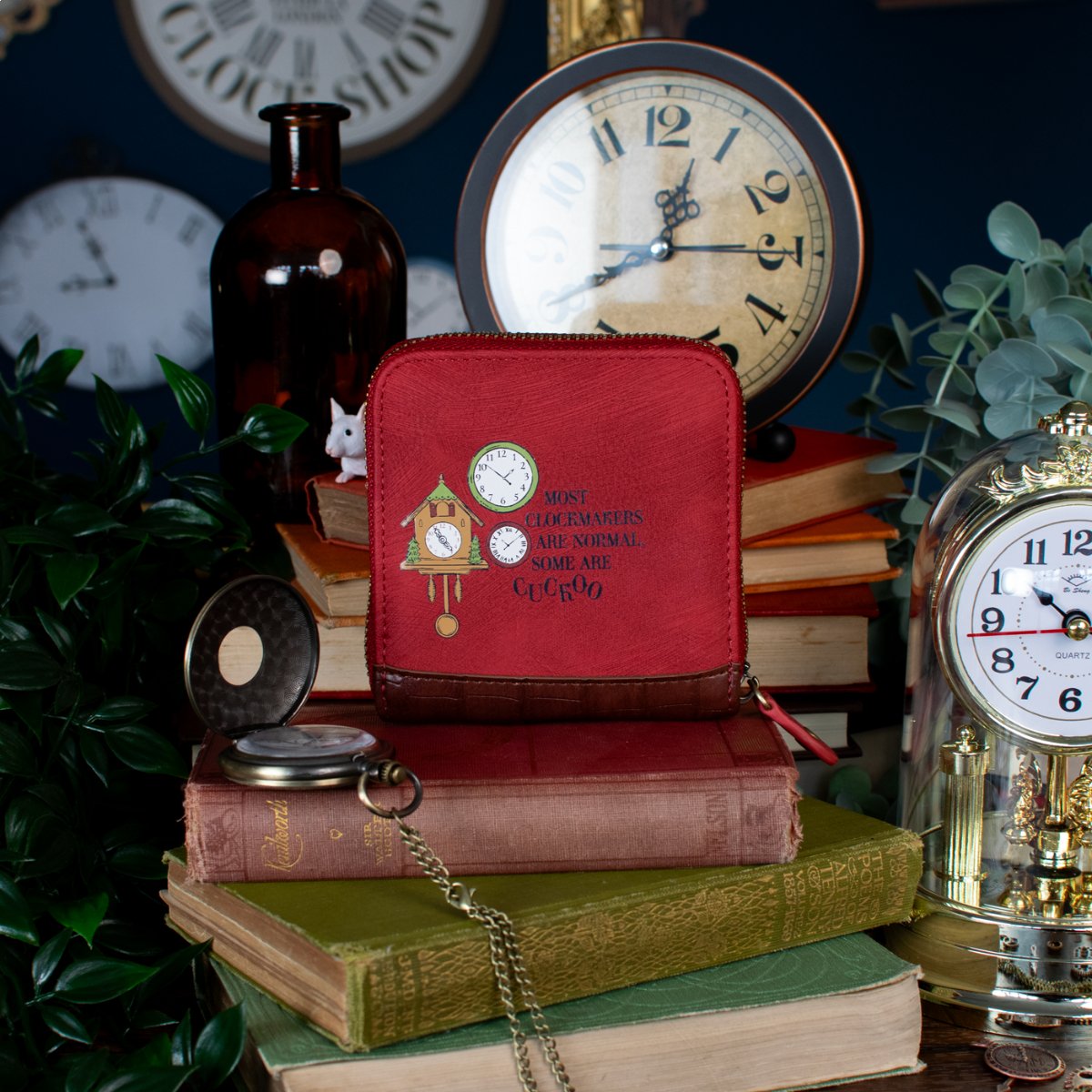 Tick Tock Clock Shop Square Wallet - Rockamilly - Bags & Purses - Vintage