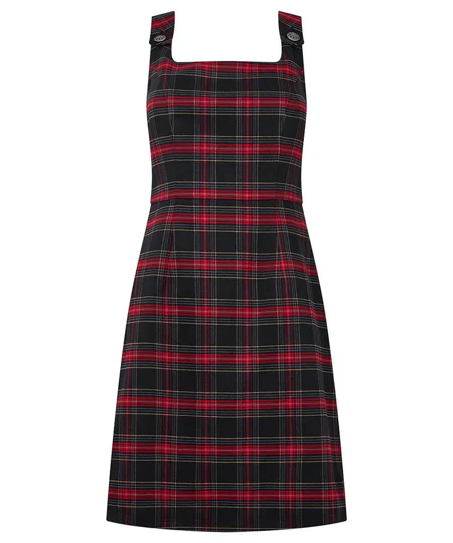 Trudy Check Pinafore Dress - Rockamilly - Dresses - Vintage