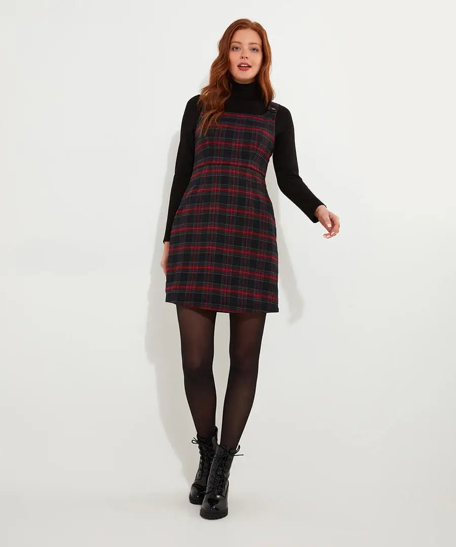 Trudy Check Pinafore Dress - Rockamilly - Dresses - Vintage