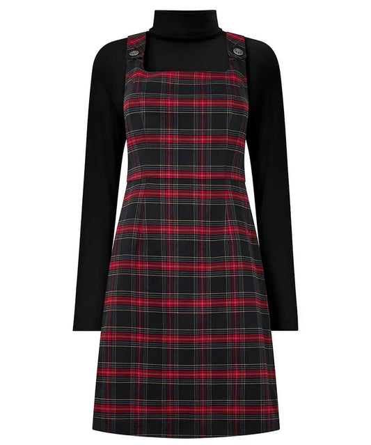 Trudy Check Pinafore Dress - Rockamilly - Dresses - Vintage