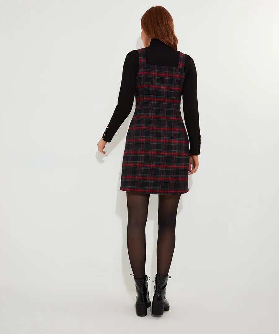 Trudy Check Pinafore Dress - Rockamilly - Dresses - Vintage