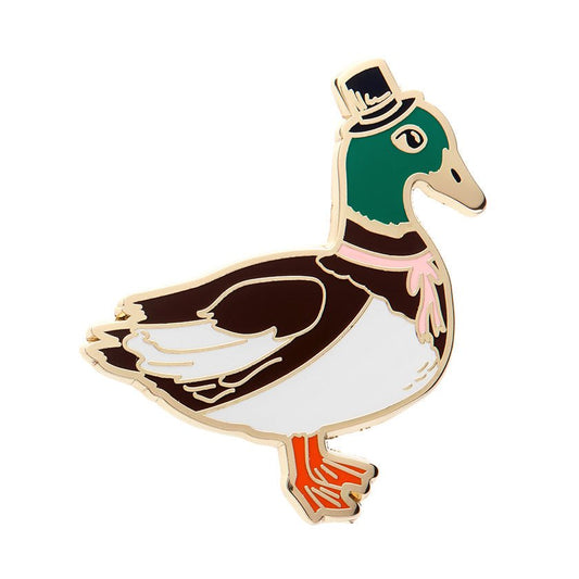 Well Dressed Duck Enamel Pin - Rockamilly - Jewellery - Vintage