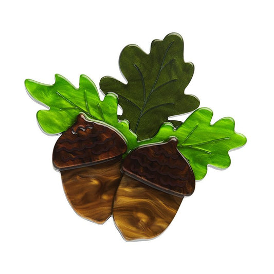 Woodland Acorns Brooch - Rockamilly - Jewellery - Vintage