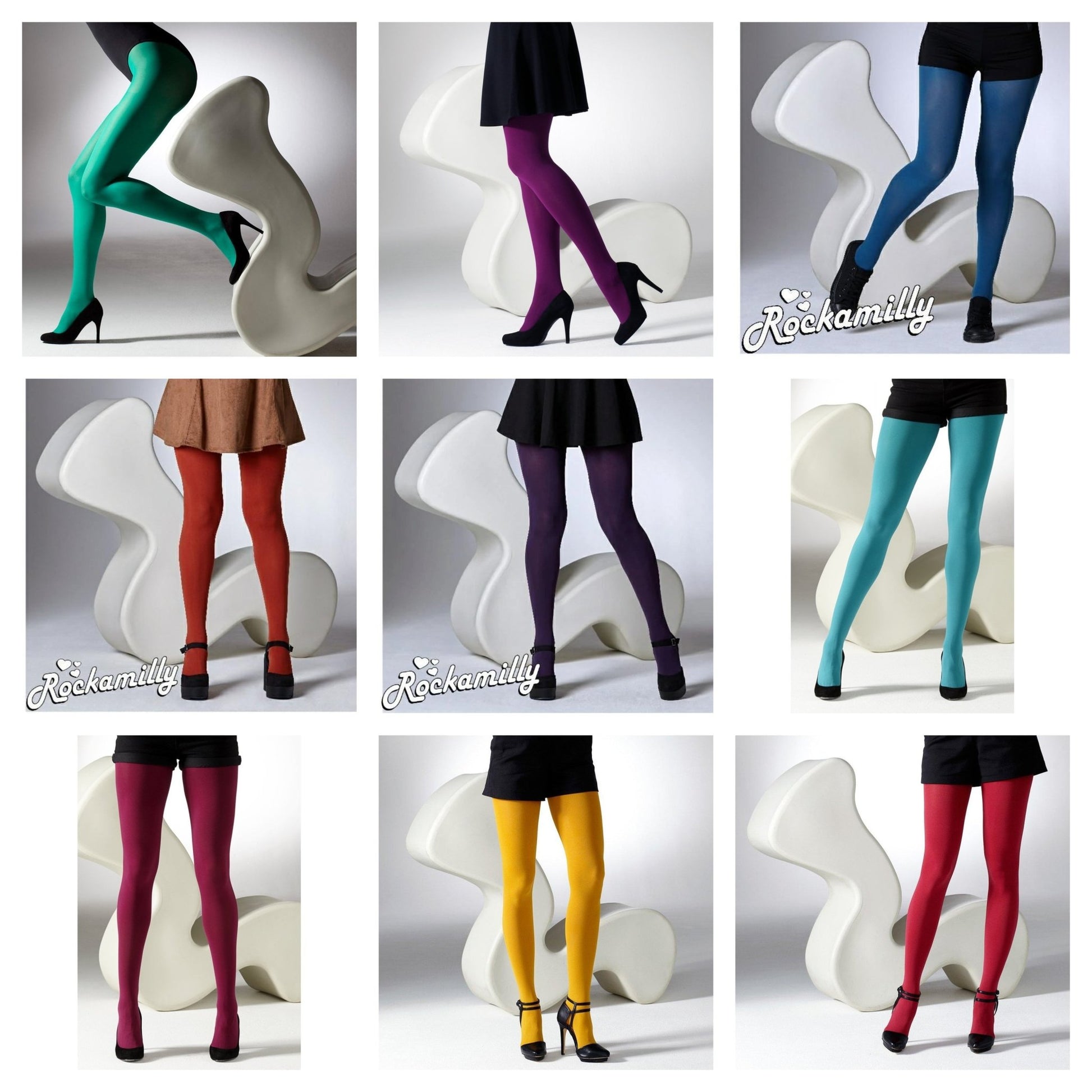 100 Denier Coloured Tights - All Colours – Rockamilly