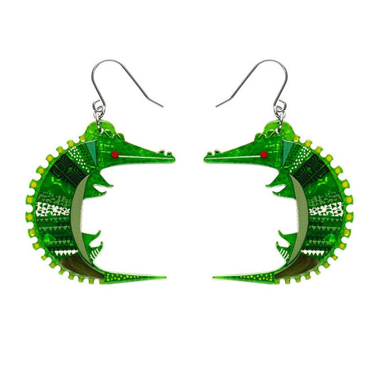 A Crocodile Named Growl Drop Earrings - Rockamilly-Jewellery-Vintage