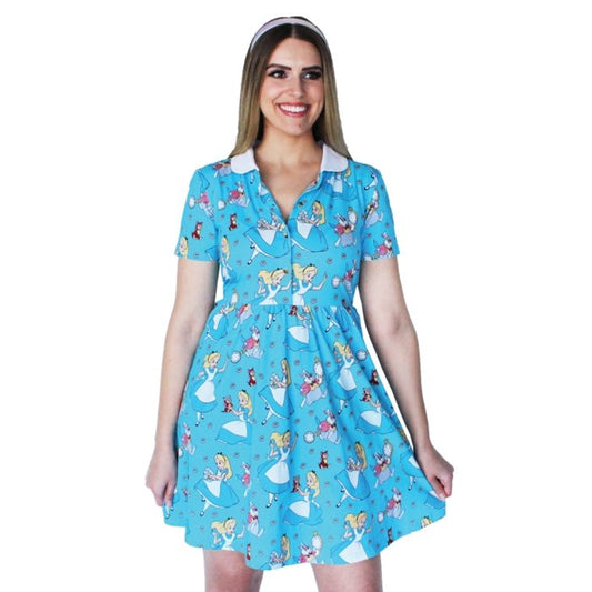 Alice Daisy Collared Dress - Rockamilly-Dresses-Vintage