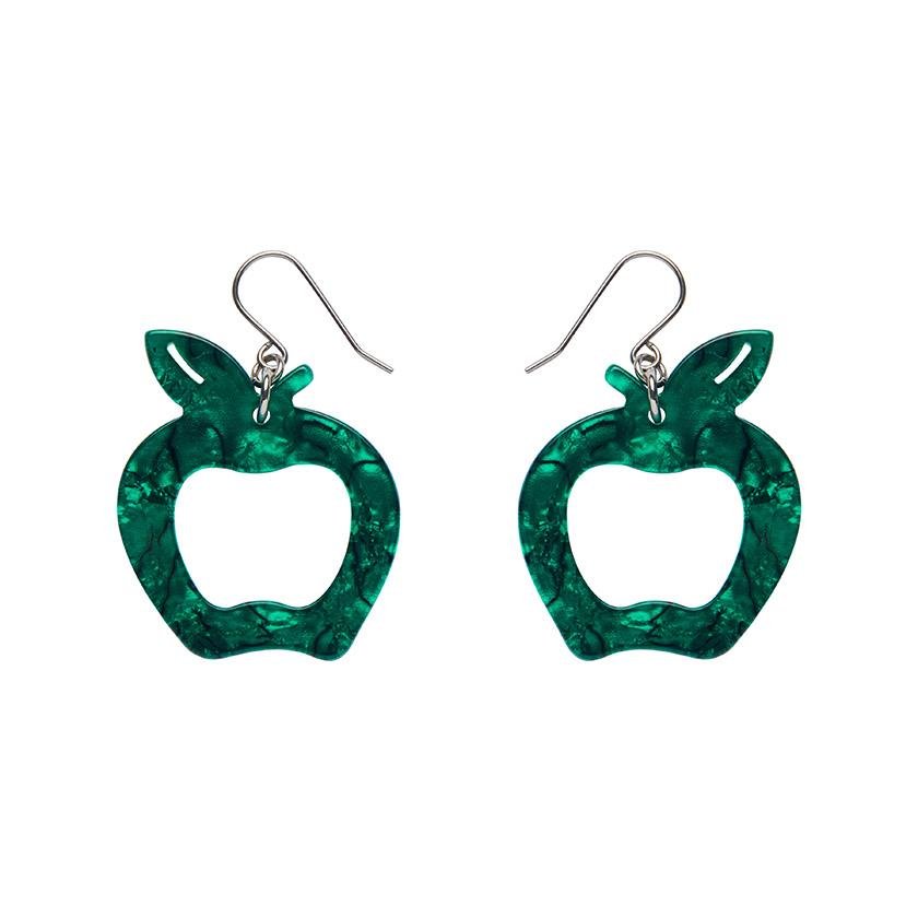 Apple Ripple Resin Drop Earrings - Green - Rockamilly-Jewellery-Vintage