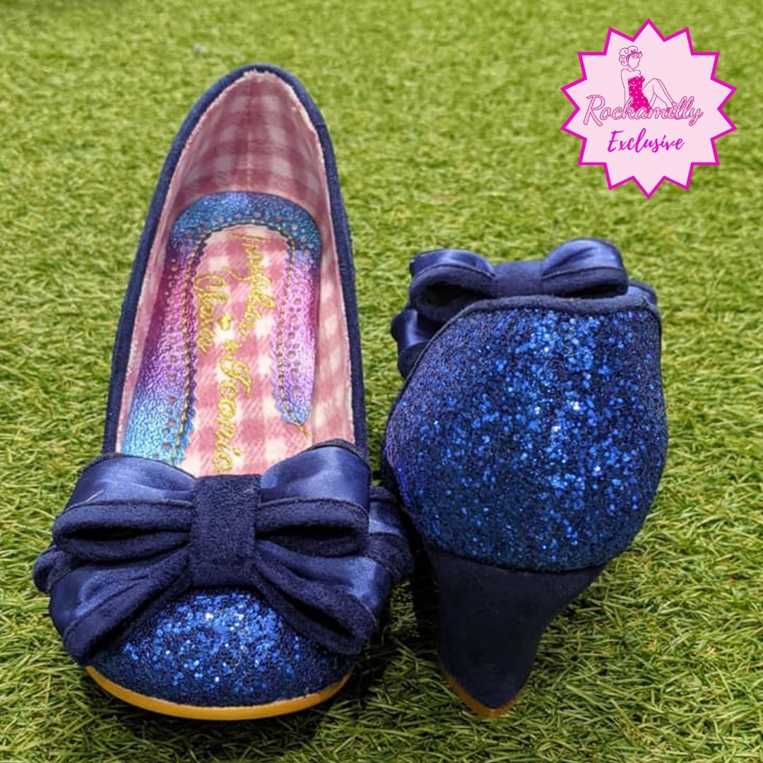 Ban Joe Navy Glitter Rockamilly Exclusive Irregular Choice - Rockamilly-Shoes-Vintage