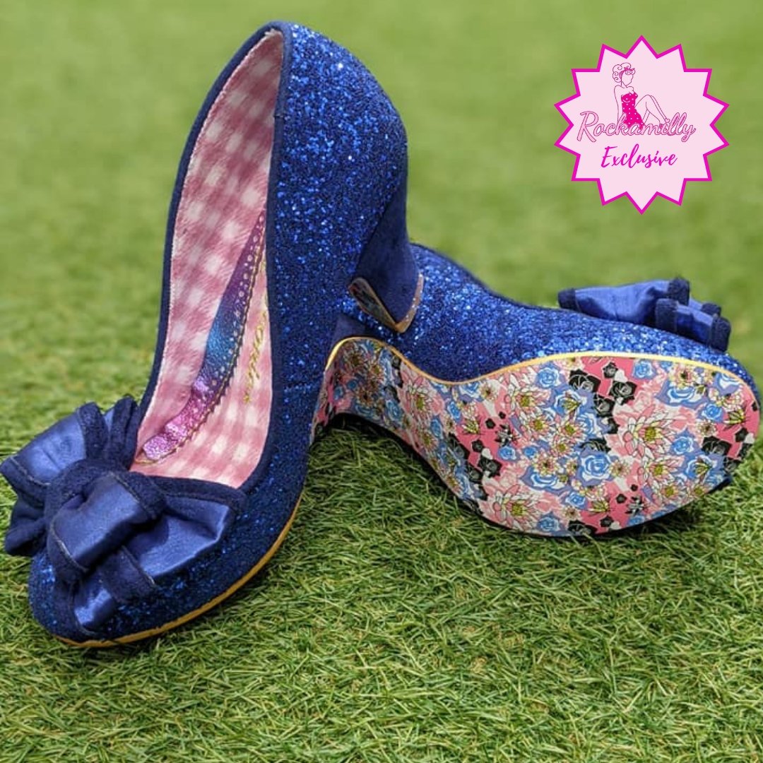 Ban Joe Navy Glitter Rockamilly Exclusive Irregular Choice - Rockamilly-Shoes-Vintage