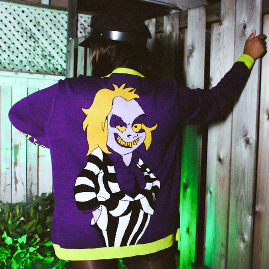 Beetlejuice Knit Cardigan - Rockamilly-Knitwear-Vintage