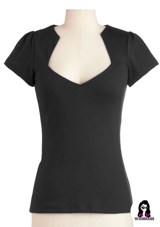 Black Tee - Simply Pin Up - Rockamilly-Tops-Vintage
