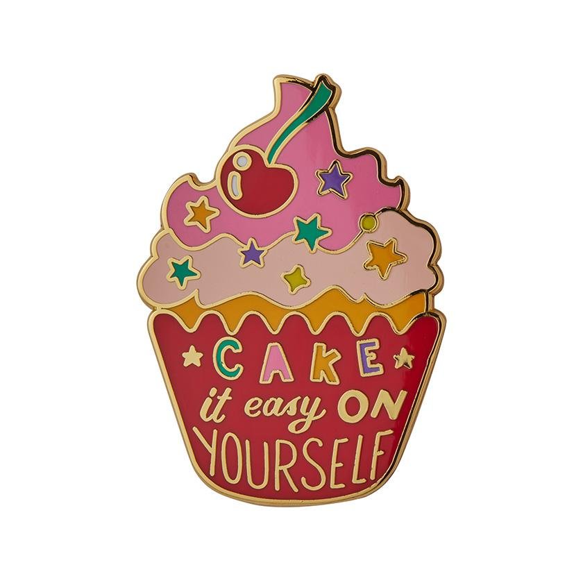 Cake It Easy On Yourself Enamel Pin - Rockamilly-Jewellery-Vintage