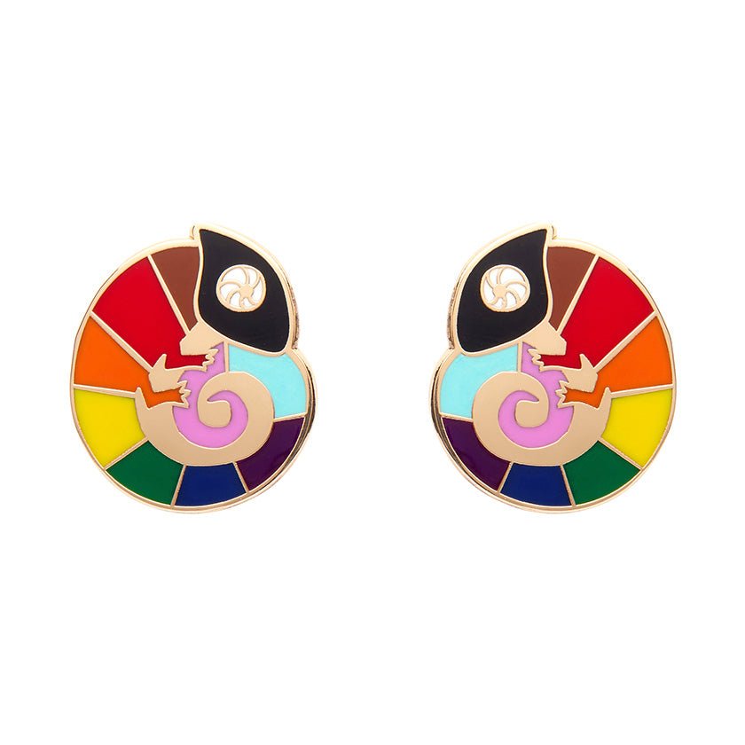 Carmels Colourful Enamel Stud Earrings - Rockamilly-Jewellery-Vintage