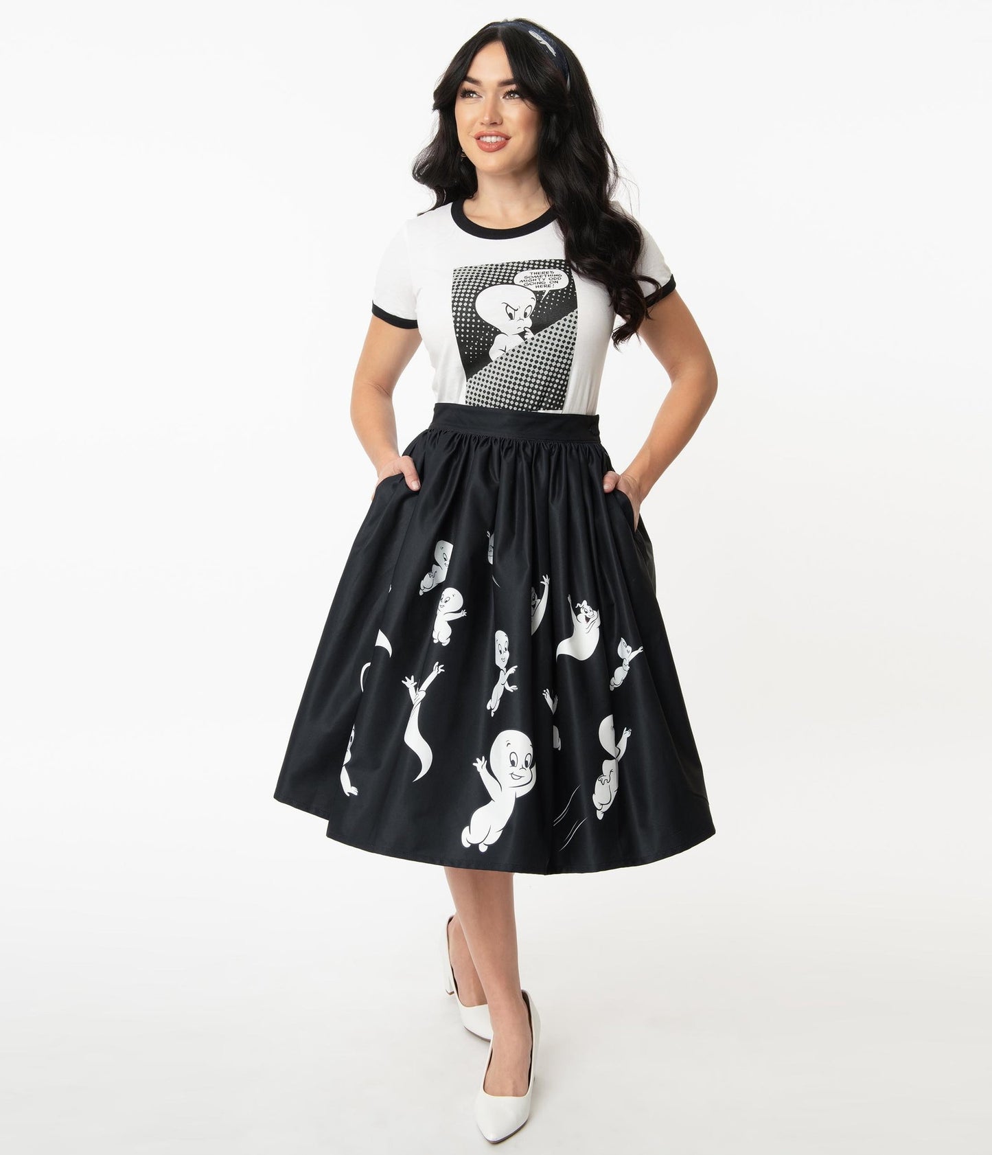 Casper Ghostly Family Gellar Swing Skirt - Rockamilly-Dresses-Vintage