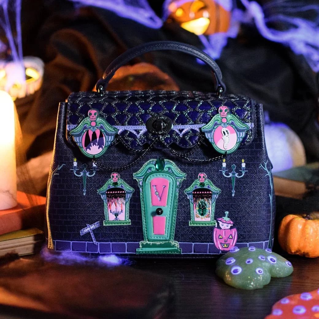 Cat Dracula's Haunted House Mini Grace Bag - Rockamilly-Bags & Purses-Vintage