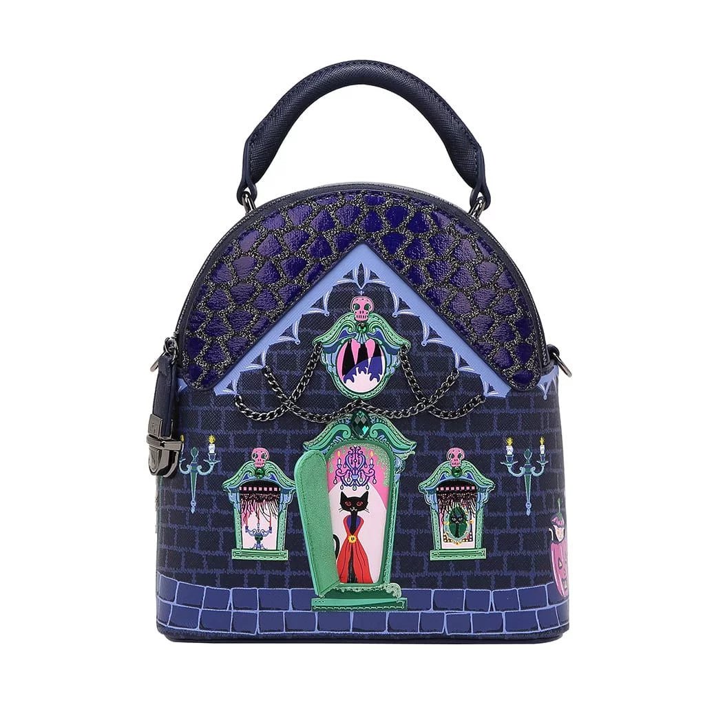 Cat Dracula's Haunted House Nova Mini Backpack - Rockamilly-Bags & Purses-Vintage