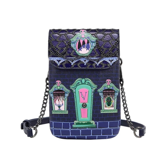 Cat Dracula's Haunted House Phone Pouch - Rockamilly-Bags & Purses-Vintage