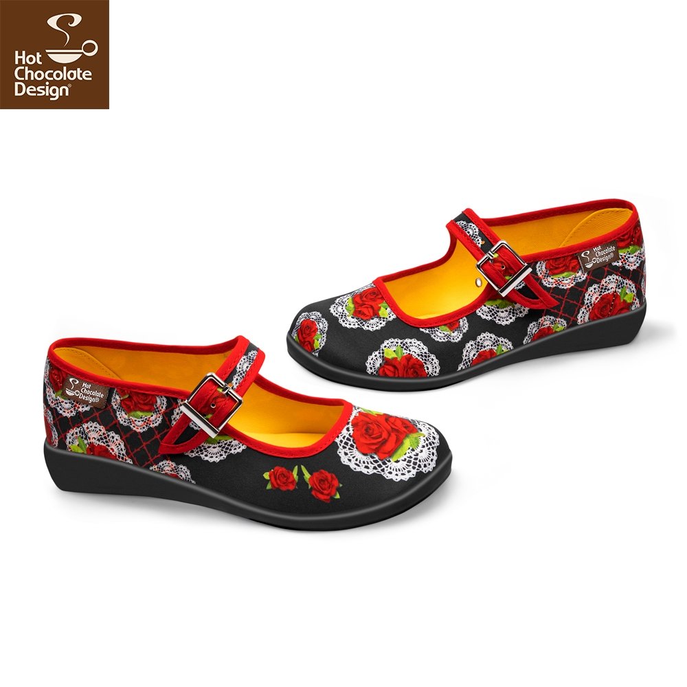 Chocolaticas® Andalucia Mary Jane Flats - Rockamilly-Shoes-Vintage