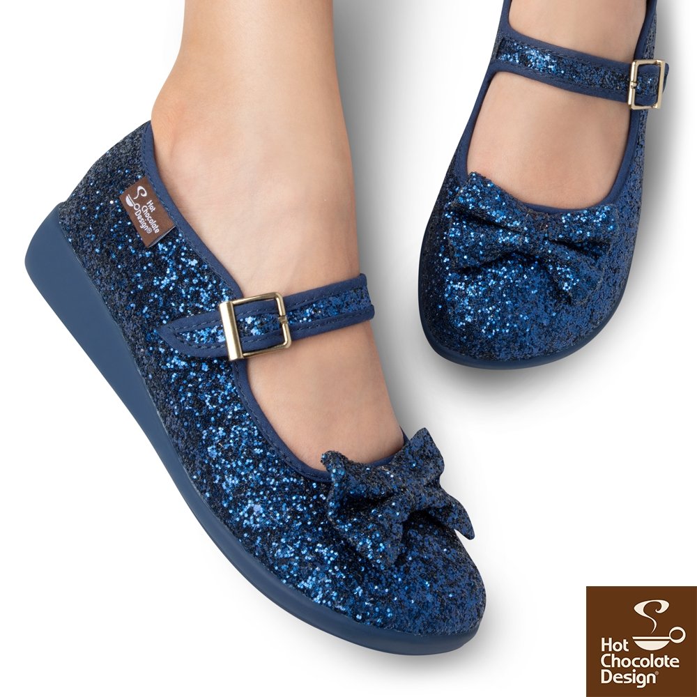 Chocolaticas® Blue Diamond Mary Jane Flats - Rockamilly-Shoes-Vintage