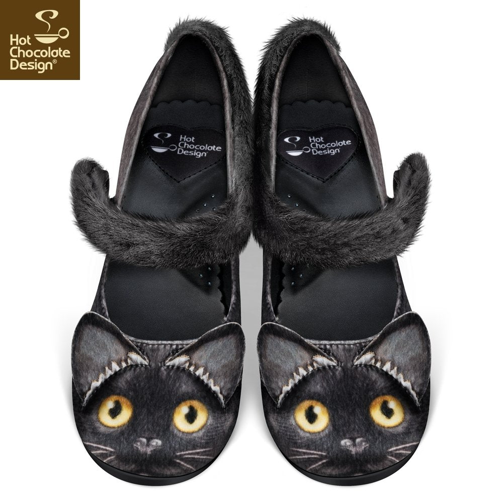 Chocolaticas® Chat Noir Mid Heels - Rockamilly-Shoes-Vintage