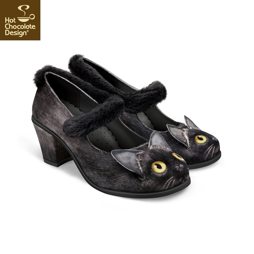 Chocolaticas® Chat Noir Mid Heels - Rockamilly-Shoes-Vintage
