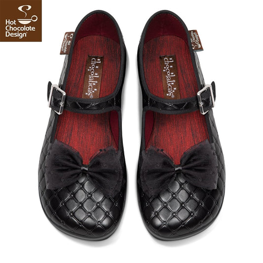 Chocolaticas® Coffin Mary Jane Flats - Rockamilly-Shoes-Vintage