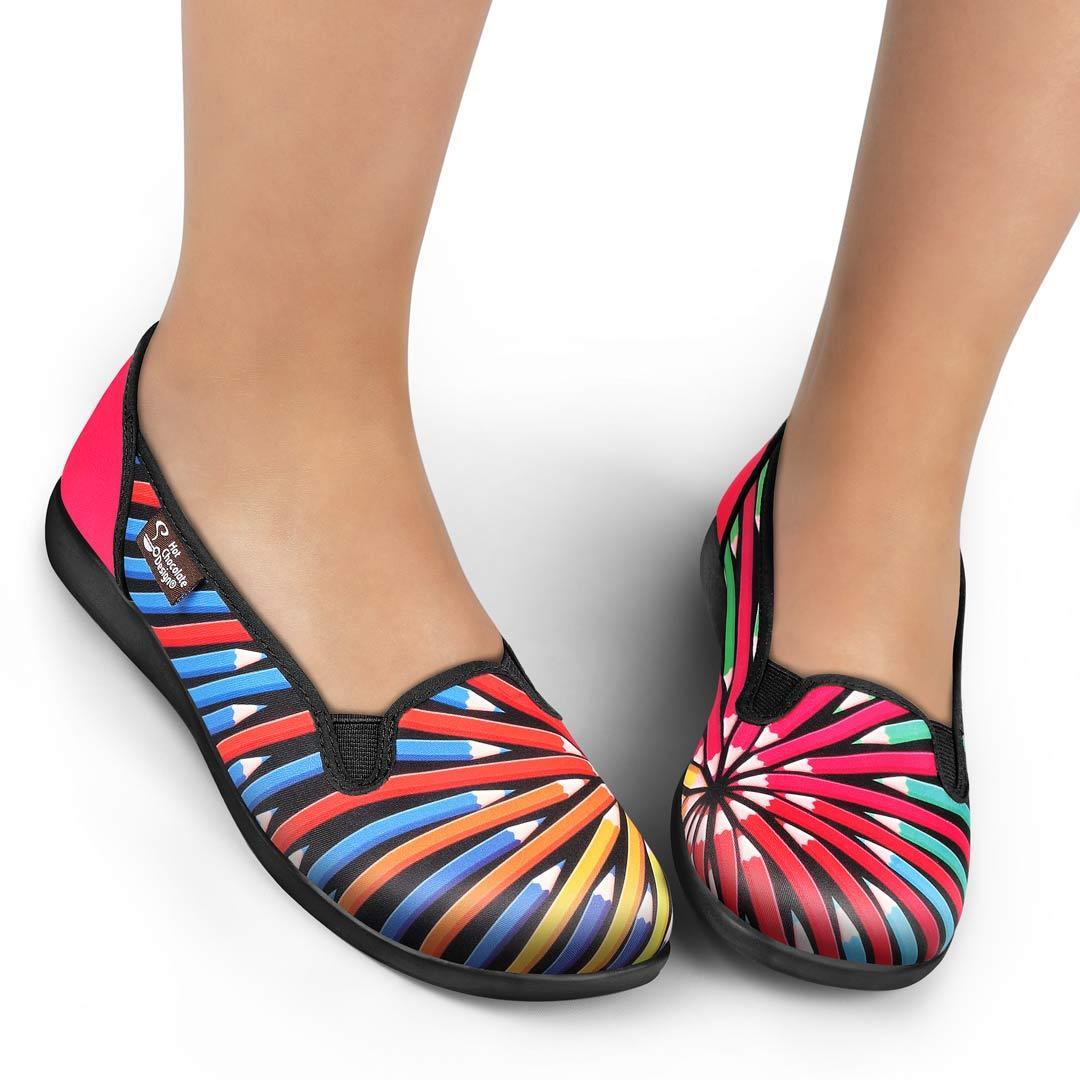 Chocolaticas® Colorama Women's Slip-On - Rockamilly-Shoes-Vintage