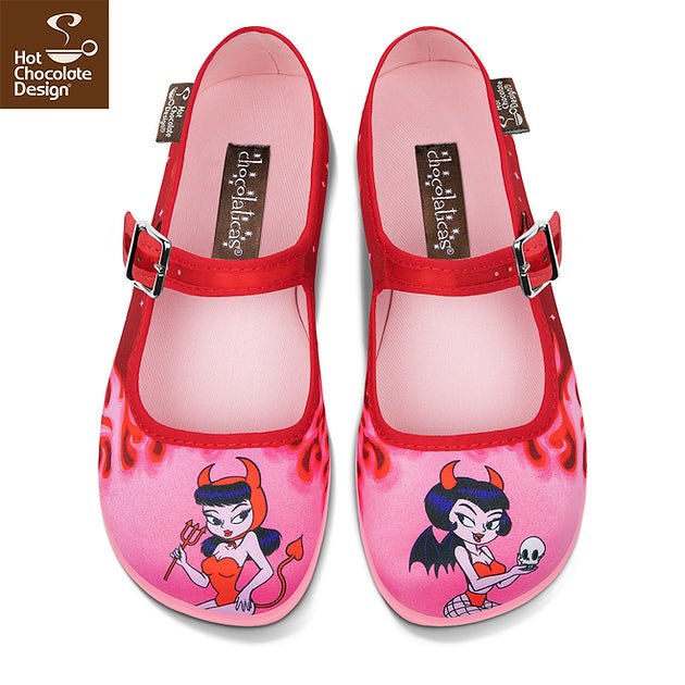 Chocolaticas® Devil Mary Jane Flats - Rockamilly-Shoes-Vintage