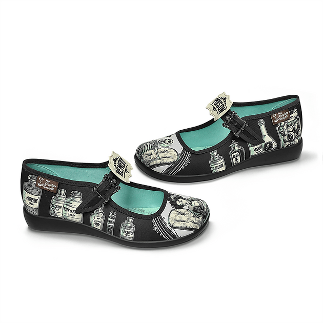 Chocolaticas® Drug Store Women's Mary Jane Flat Shoes - Rockamilly-Shoes-Vintage