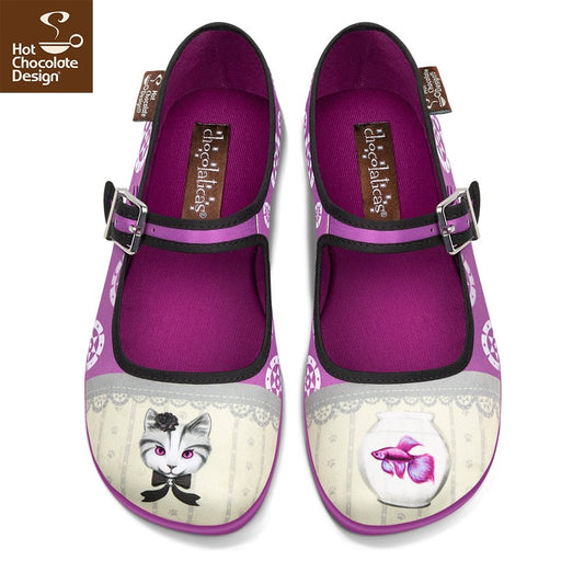 Chocolaticas® Elvira & Ophelia Mary Jane Flats - Rockamilly-Shoes-Vintage