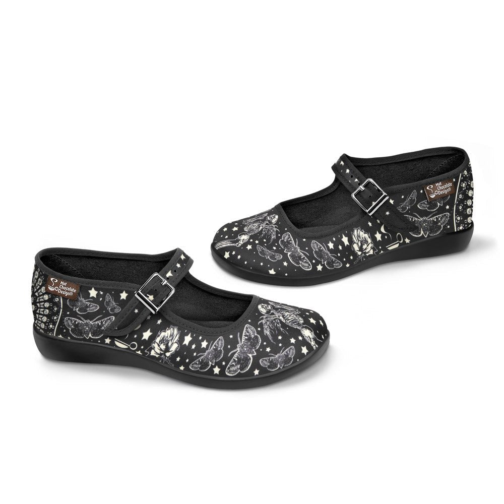 Chocolaticas® Fallen Angels 2 Women's Mary Jane Flat Shoes - Rockamilly-Shoes-Vintage