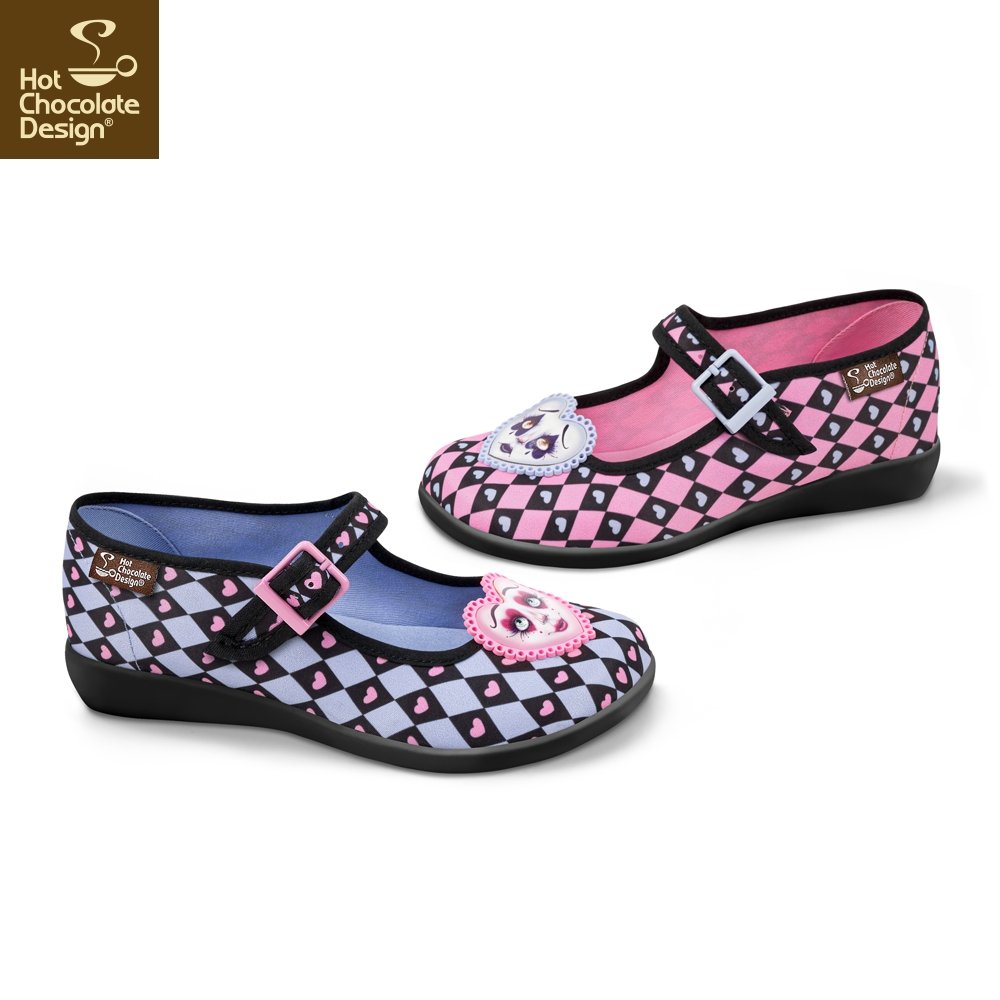 Chocolaticas® Game Of Hearts Mary Jane Flats - Rockamilly-Shoes-Vintage