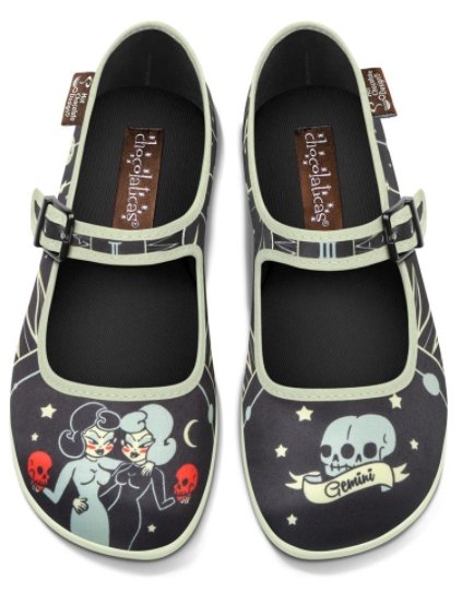 Chocolaticas® Gemini Women's Mary Jane Flat Shoes - Rockamilly-Shoes-Vintage
