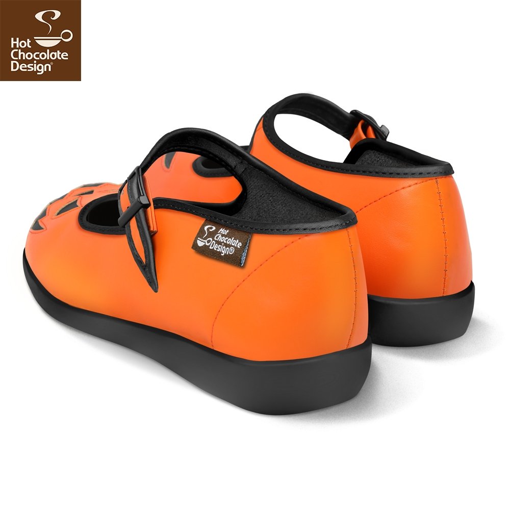Chocolaticas® Halloween Orange Mary Janes Flats - Rockamilly-Shoes-Vintage