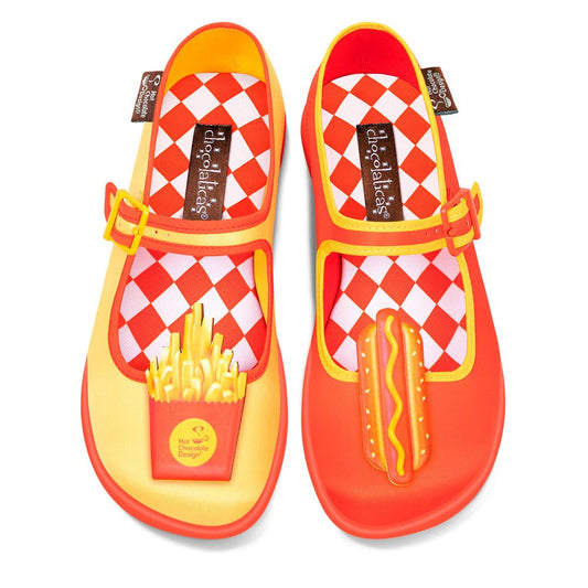 Chocolaticas® Hot Dog Mary Jane Flats - Rockamilly-Shoes-Vintage