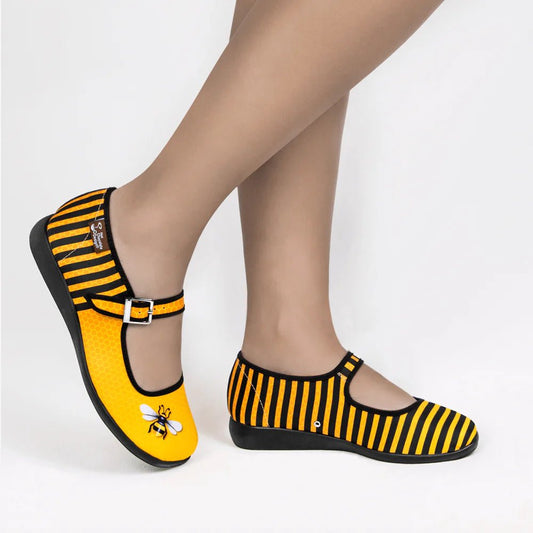 Chocolaticas® Oh Honey! Mary Jane Flats - Rockamilly-Shoes-Vintage