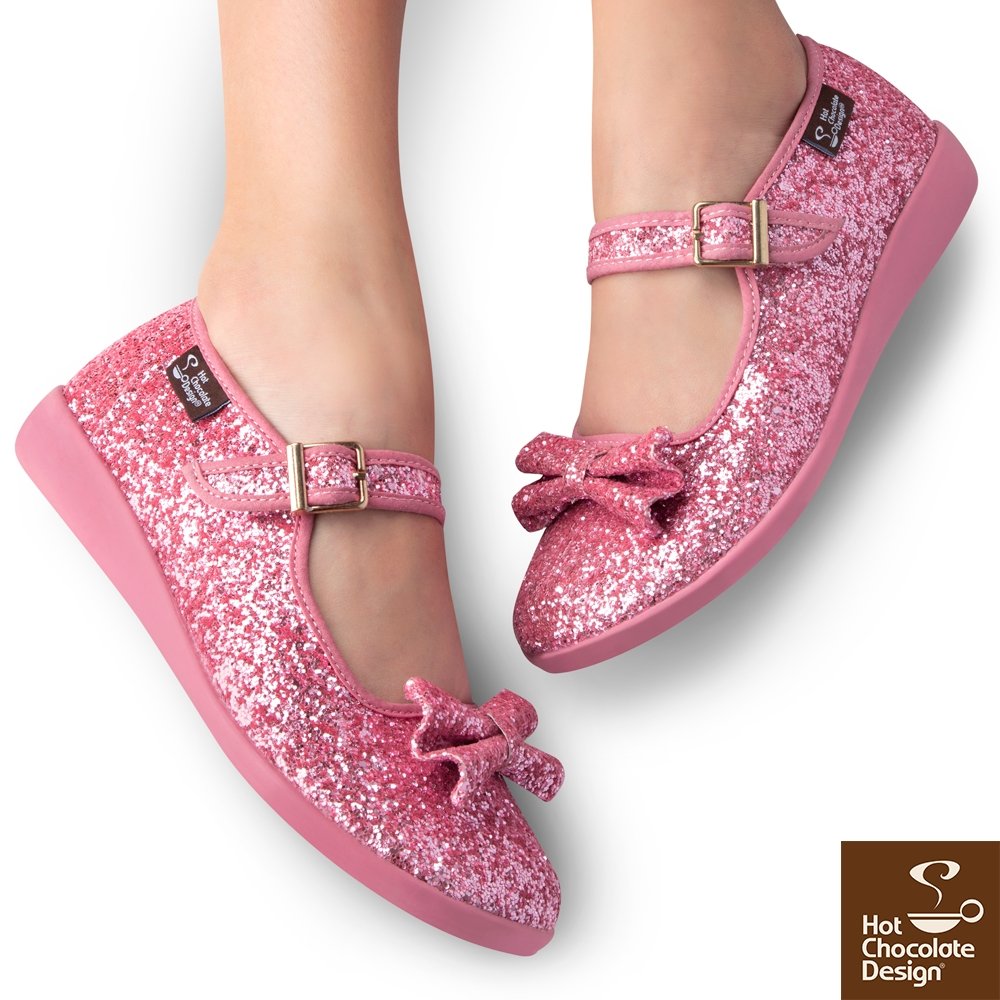 Chocolaticas® Pink Diamond Mary Jane Flats - Rockamilly-Shoes-Vintage