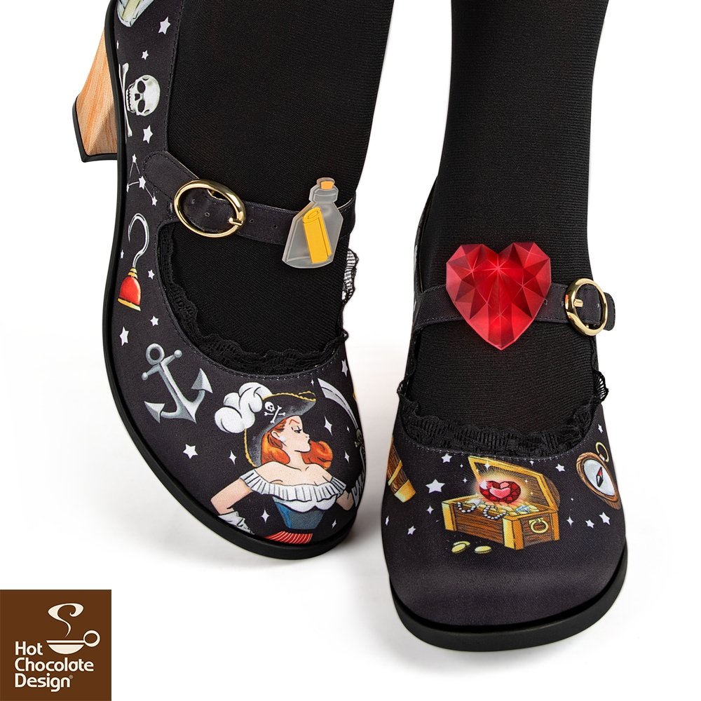 Chocolaticas® Pirate Mid Heels - Rockamilly-Shoes-Vintage
