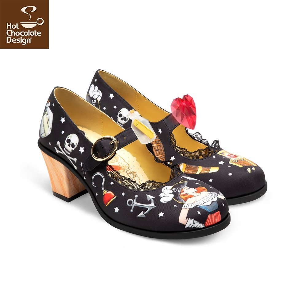 Chocolaticas® Pirate Mid Heels - Rockamilly-Shoes-Vintage