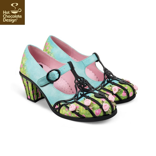 Chocolaticas® Secret Garden Mid Heels - Rockamilly-Shoes-Vintage